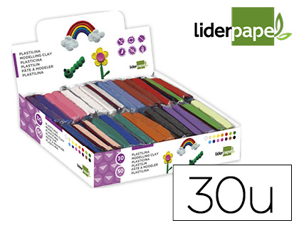 30 barras plastilina Liderpapel de 50 gramos